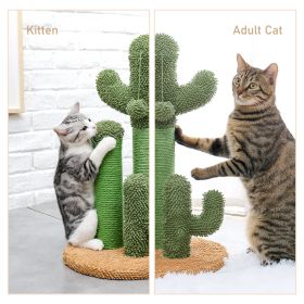 Cat Scratching Post Cactus Cat Scratcher Featuring with 3 Scratching Poles and Interactive Dangling Ball(Unable to ship on weekends