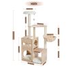 Modern Luxury Cat Tree Wooden Multi-Level Cat Tower Cat Sky Castle With 2 Cozy Condos, Cozy Perch