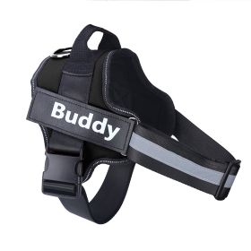 Dog Harness No Pull Reflective Breathable Adjustable Pet (Option: Black-M)